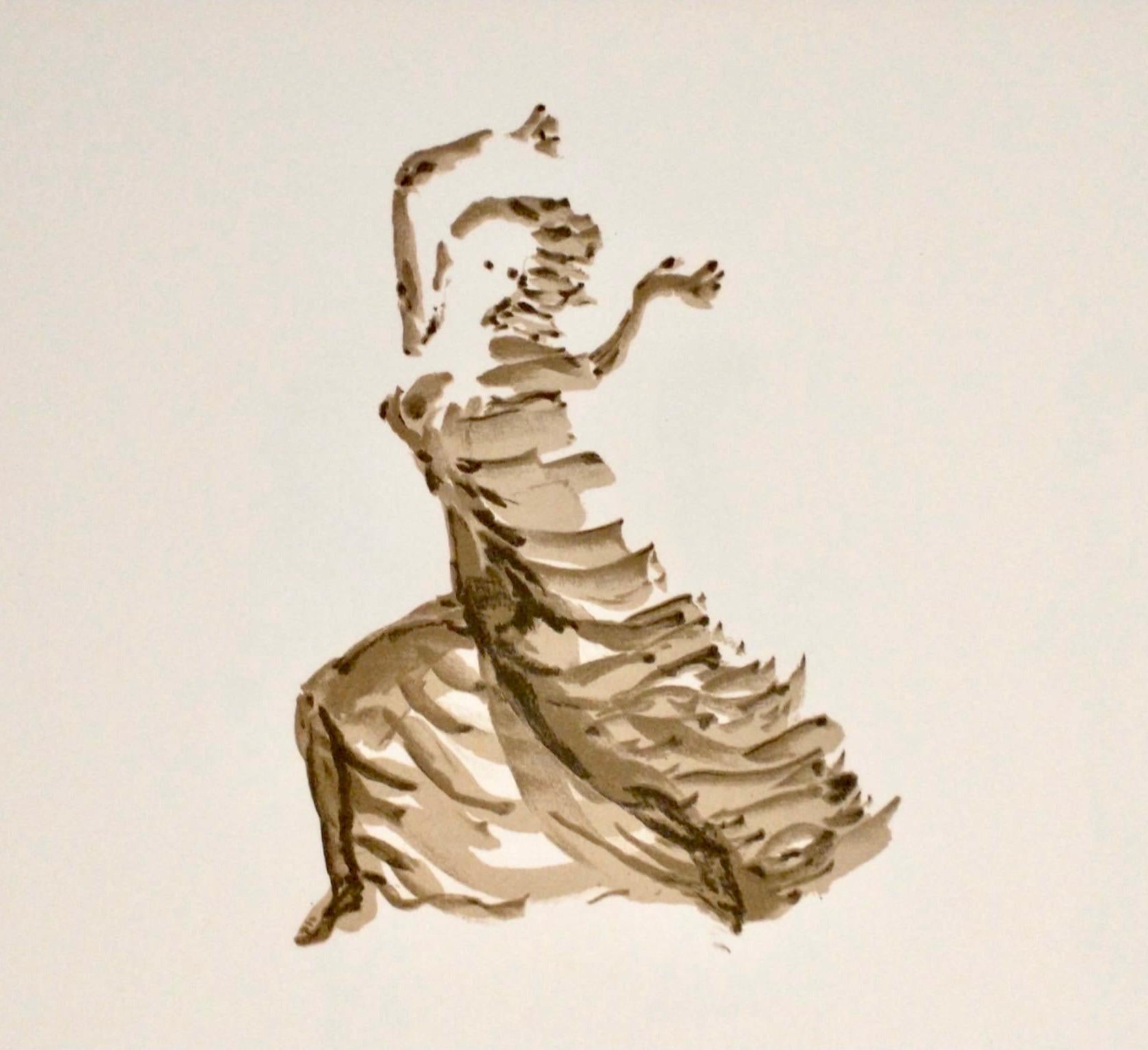 Apeles Fenosa - Figurine expressionniste abstraite du sculpteur espagnol Mourlot - Lithographie - Print de Apelles Fenosa