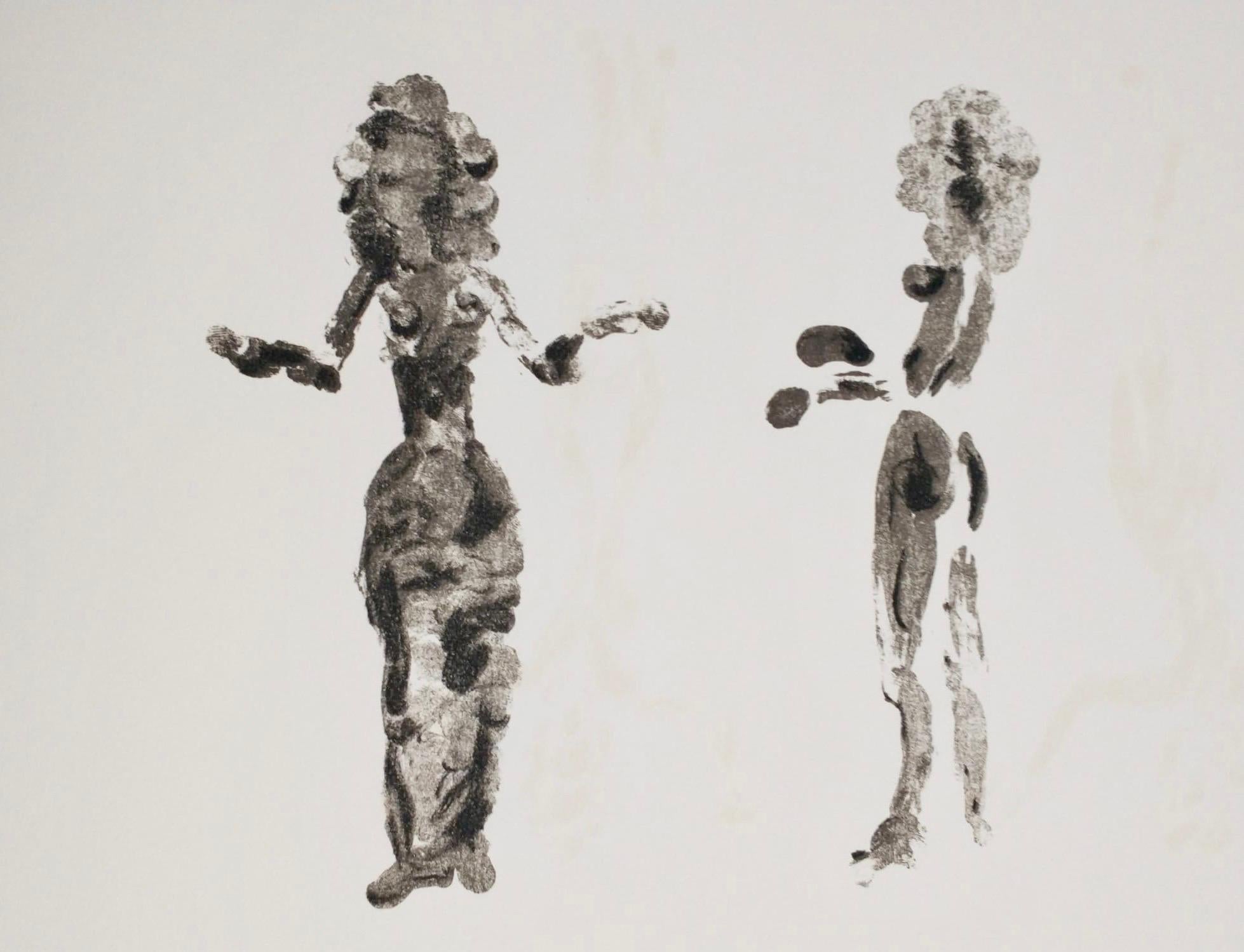 Apeles Fenosa Scultore spagnolo Mourlot Litografia Figure espressioniste astratte - Print di Apelles Fenosa