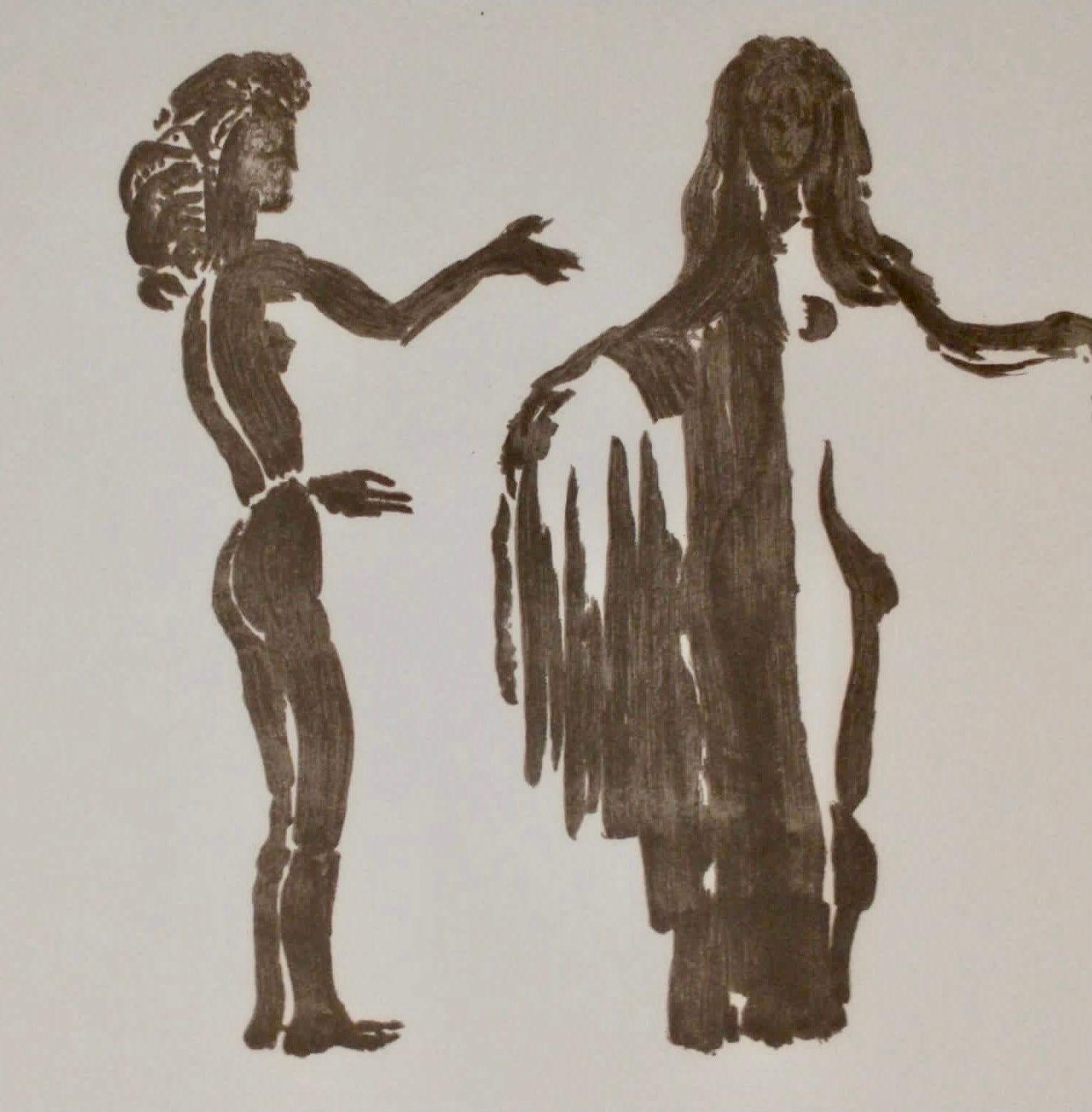 Apeles Fenosa Spanischer Bildhauer Mourlot Lithographie Abstrakt-expressionistische Figuren des Apeles Fenosa – Print von Apelles Fenosa