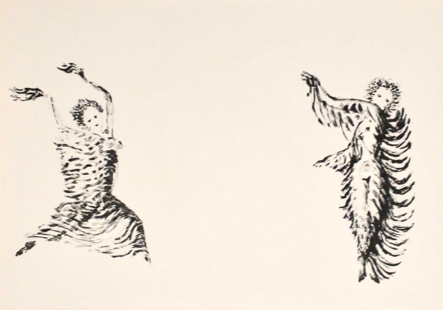 Apeles Fenosa Spanischer Bildhauer Mourlot Lithographie Abstrakt-expressionistische Figuren des Apeles Fenosa – Print von Apelles Fenosa