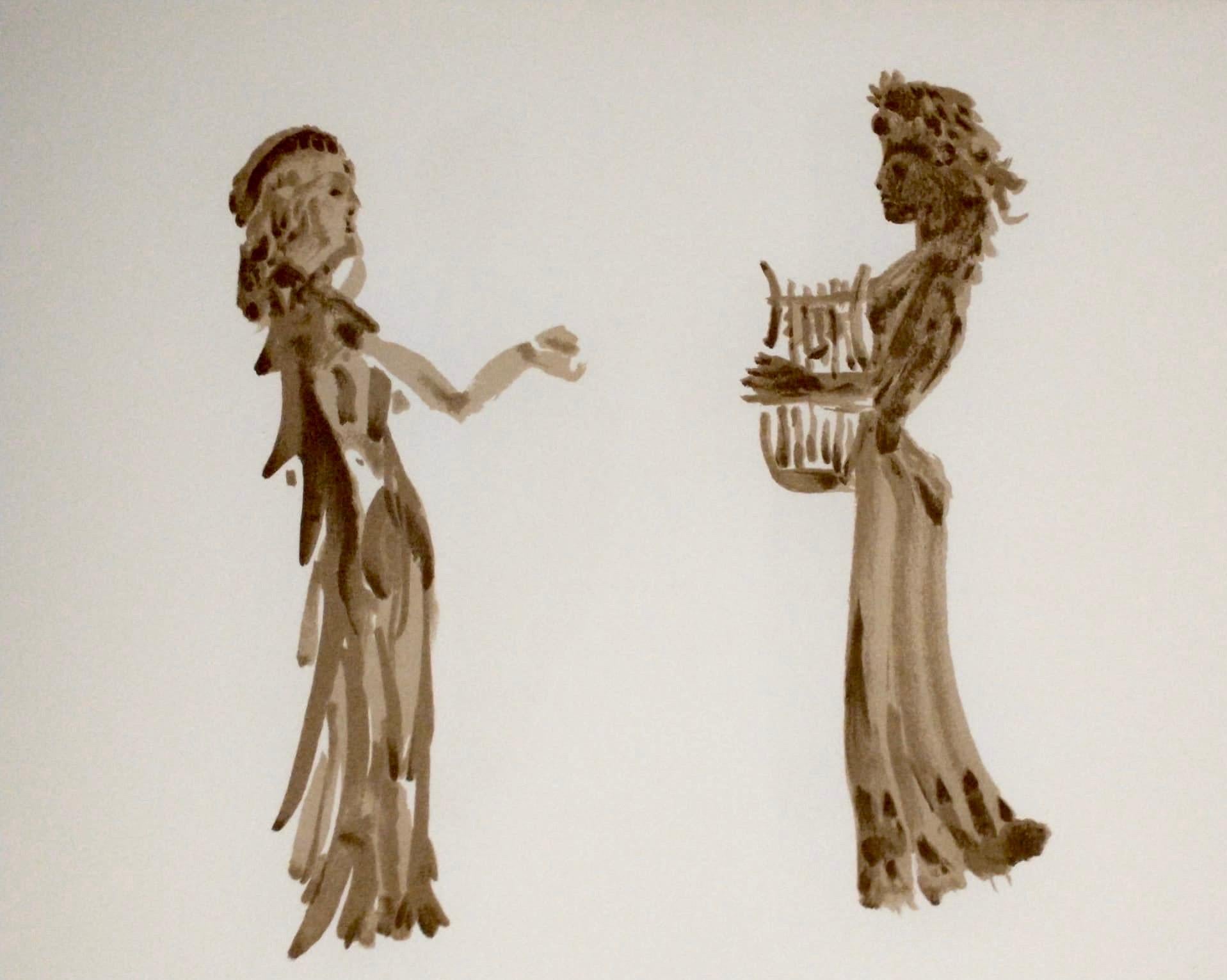 Apeles Fenosa Spanischer Bildhauer Mourlot Lithographie Abstrakt-expressionistische Figuren des Apeles Fenosa – Print von Apelles Fenosa