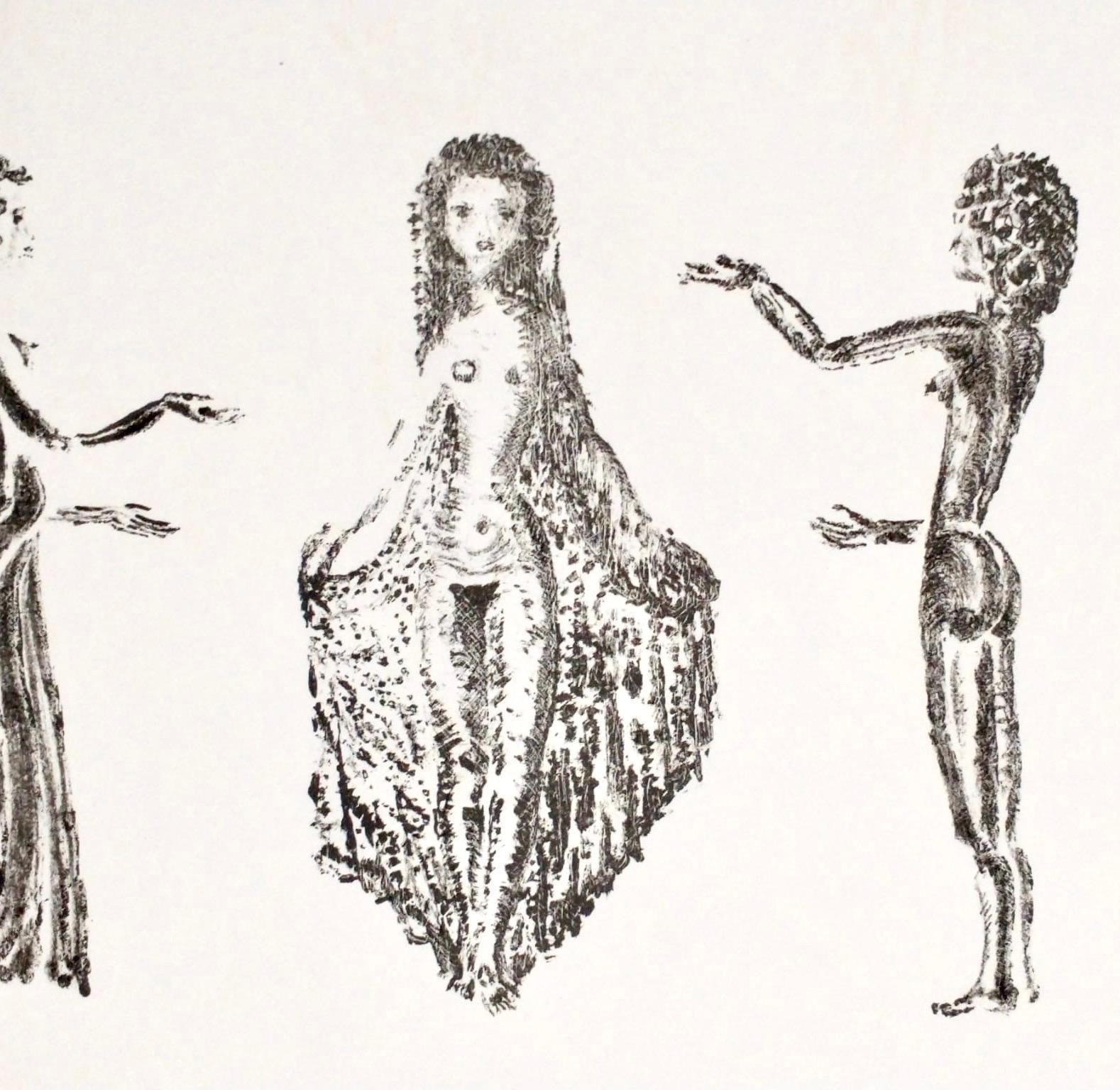Apeles Fenosa, sculpteur espagnol Mourlot, lithographie - Figures expressionnistes abstraites - Print de Apelles Fenosa