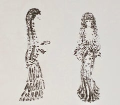 Apeles Fenosa Spanish Sculptor Mourlot Lithograph Abstract Expressionist Figures