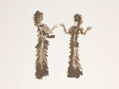 Apeles Fenosa Spanish Sculptor Mourlot Lithograph Abstract Expressionist Figures