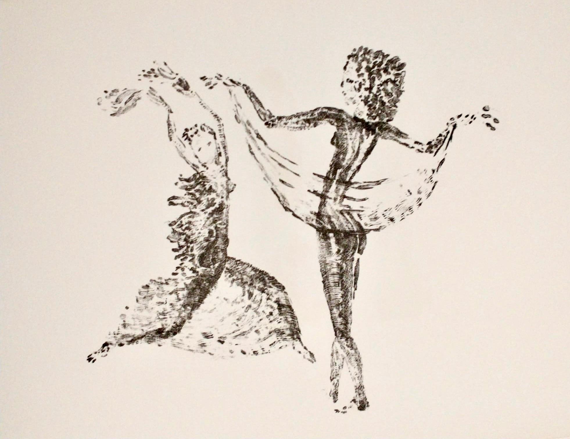 Apeles Fenosa Scultore spagnolo Mourlot Litografia Figure espressioniste astratte - Print di Apelles Fenosa