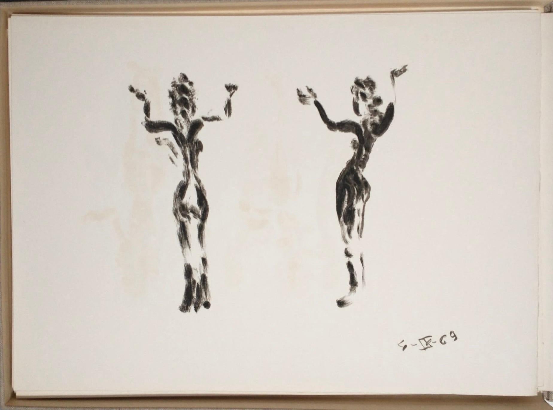 Apeles Fenosa Scultore spagnolo Mourlot Litografia Figure espressioniste astratte - Print di Apelles Fenosa