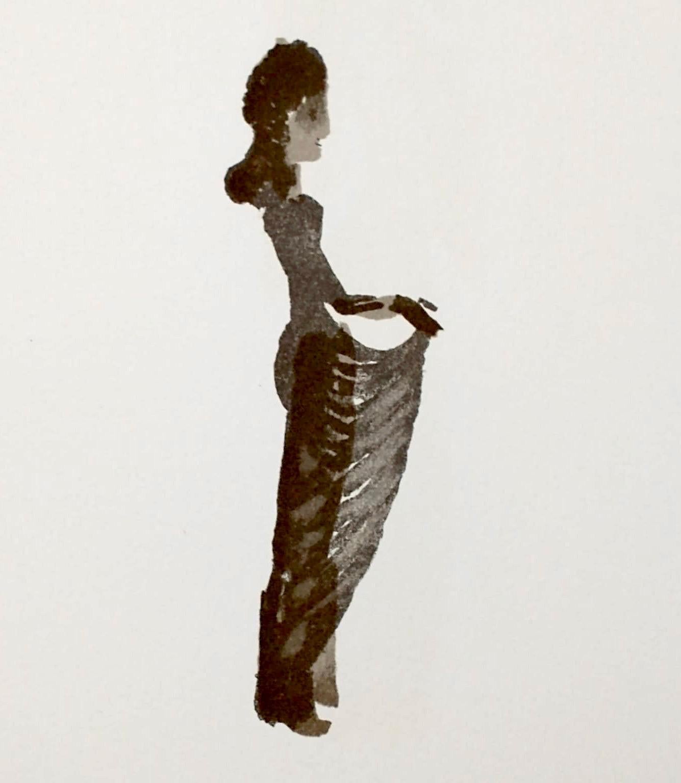 Apeles Fenosa, spanischer Bildhauer Mourlot, Lithographie, Figuren des Abstrakten Expressionismus (Weiß), Nude Print, von Apelles Fenosa