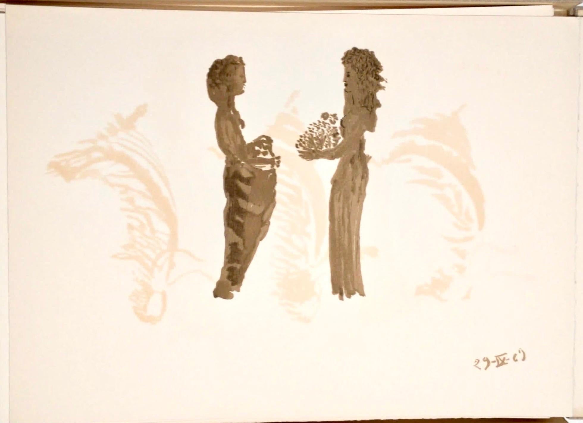 Apeles Fenosa Spanischer Bildhauer Mourlot Lithographie Abstrakt-expressionistische Figuren des Apeles Fenosa (Expressionismus), Print, von Apelles Fenosa