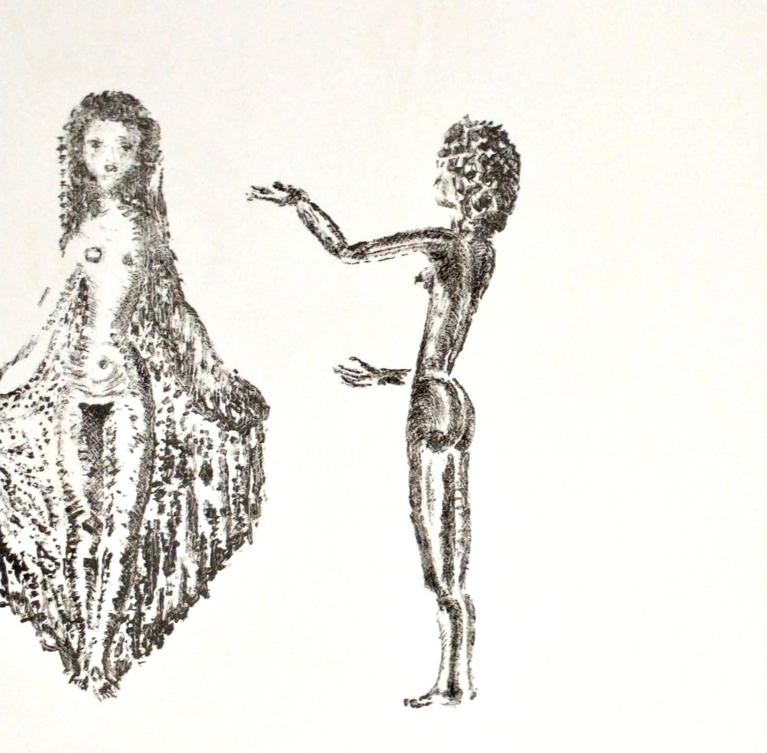 Apeles Fenosa, sculpteur espagnol Mourlot, lithographie - Figures expressionnistes abstraites - Expressionniste Print par Apelles Fenosa
