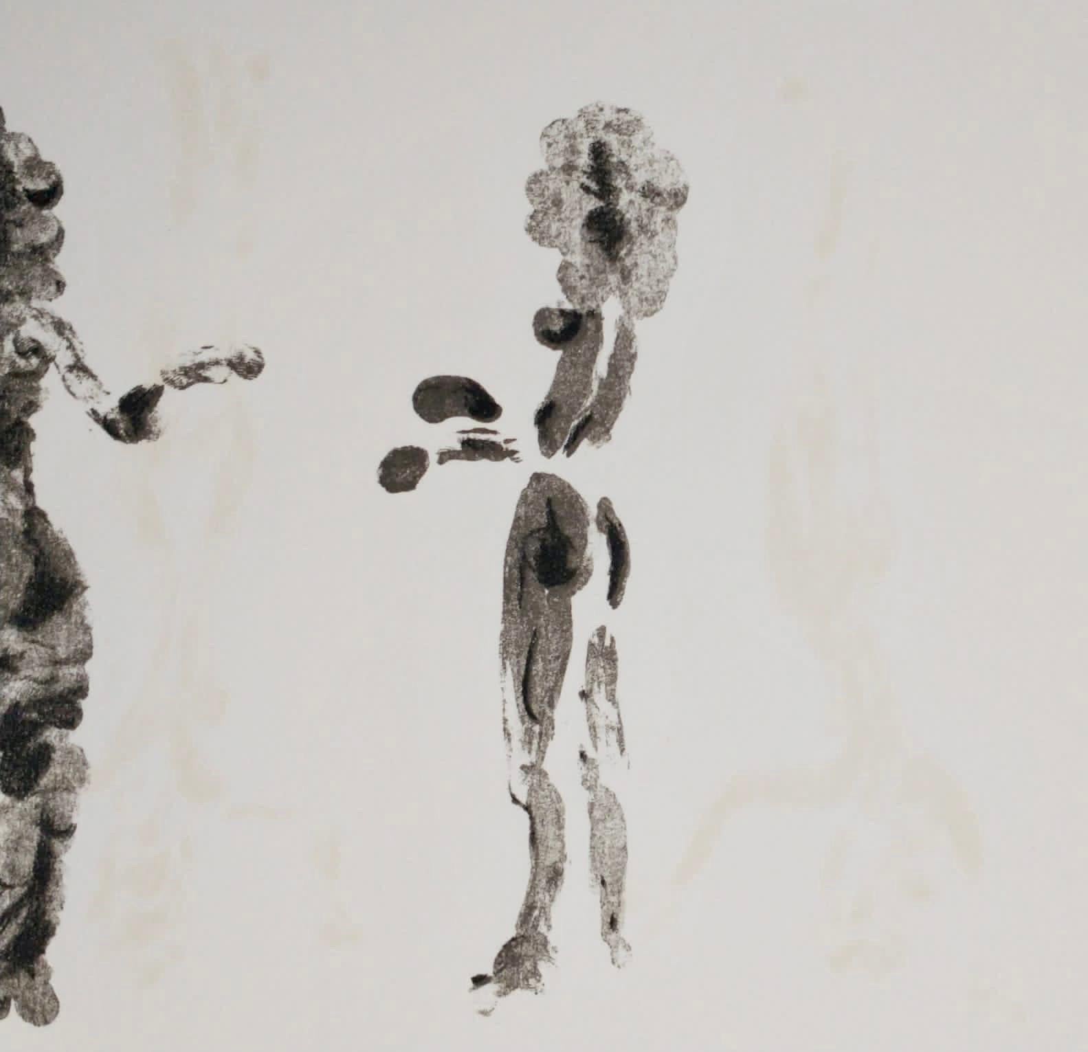 Apeles Fenosa - Figurine expressionniste abstraite du sculpteur espagnol Mourlot - Lithographie - Beige Nude Print par Apelles Fenosa