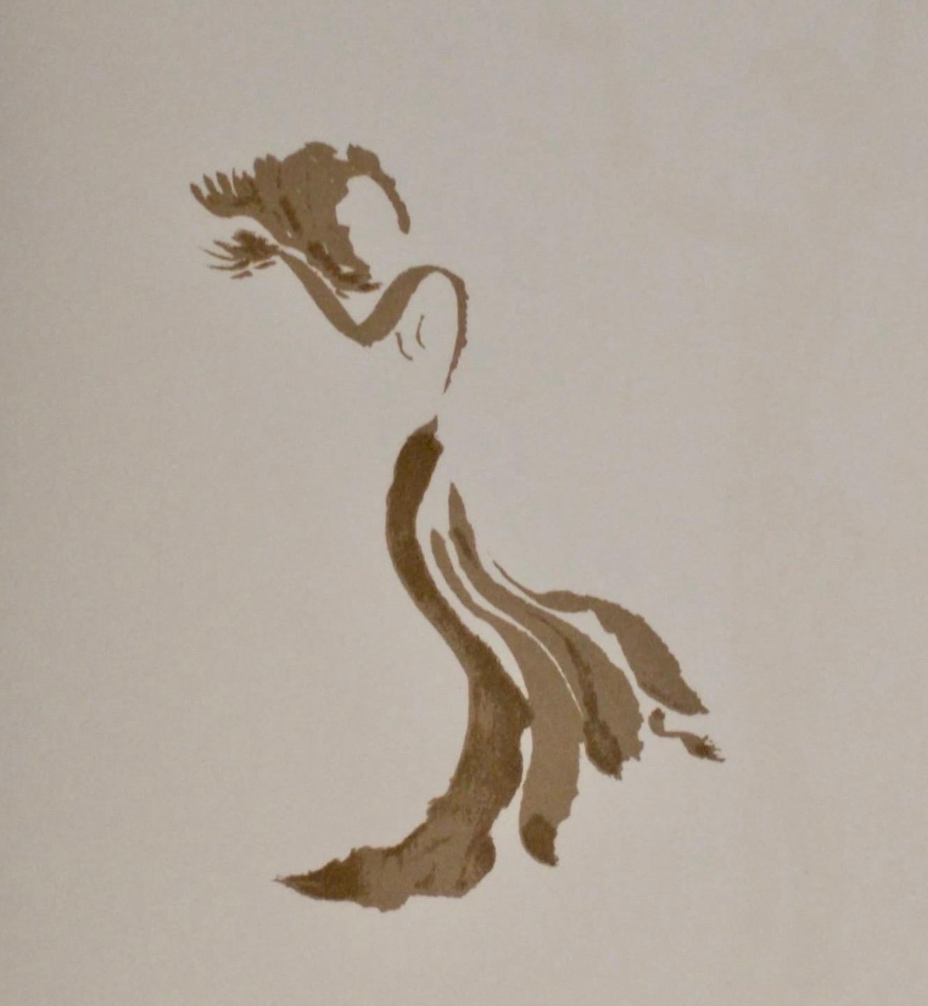 Apeles Fenosa, sculpteur espagnol Mourlot, lithographie - Figures expressionnistes abstraites - Beige Nude Print par Apelles Fenosa