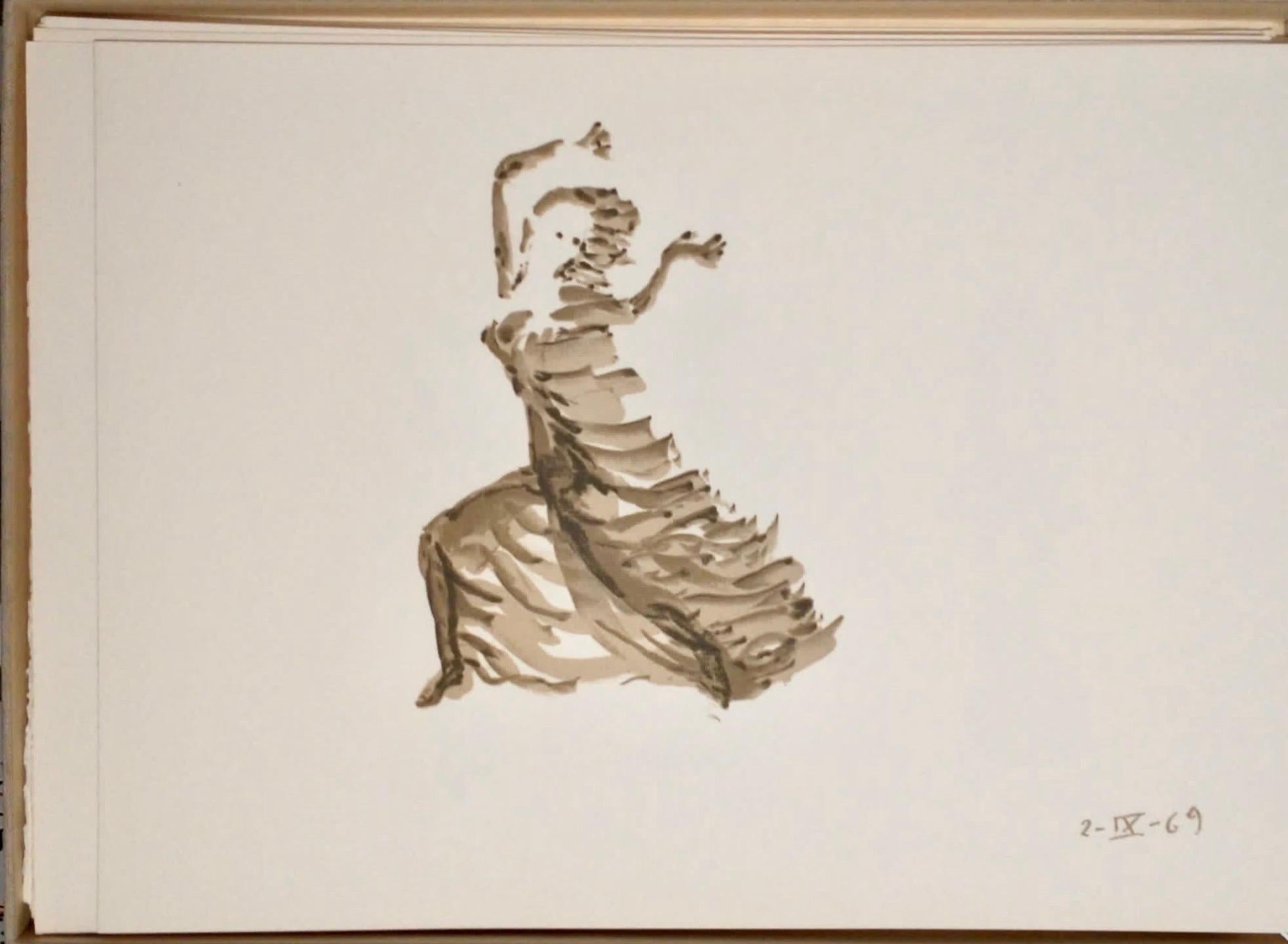 Apeles Fenosa, sculpteur espagnol Mourlot, lithographie - Figures expressionnistes abstraites - Blanc Nude Print par Apelles Fenosa