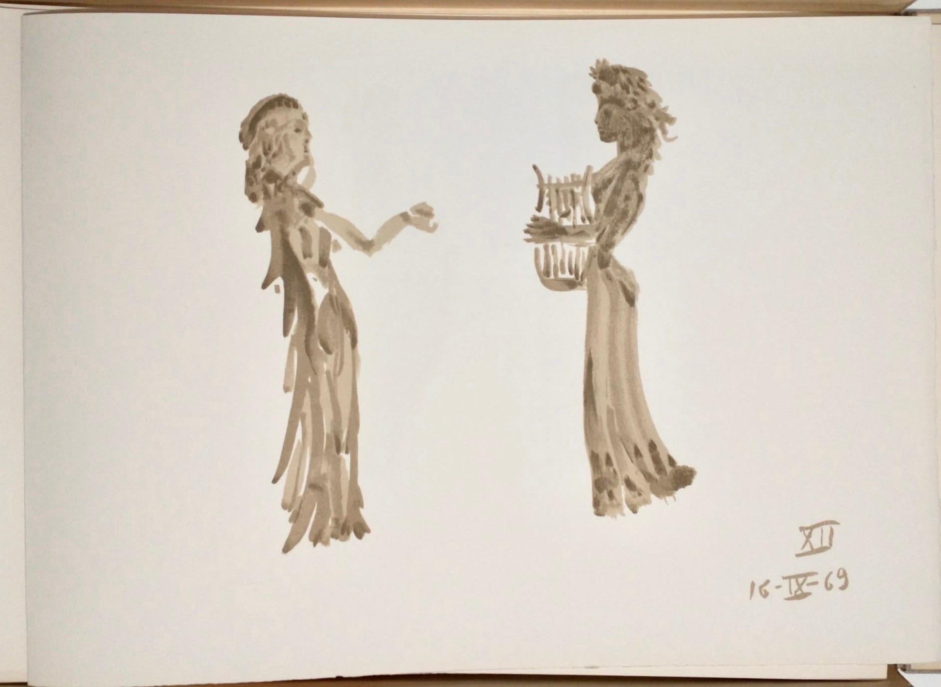 Apeles Fenosa Spanischer Bildhauer Mourlot Lithographie Abstrakt-expressionistische Figuren des Apeles Fenosa im Angebot 1