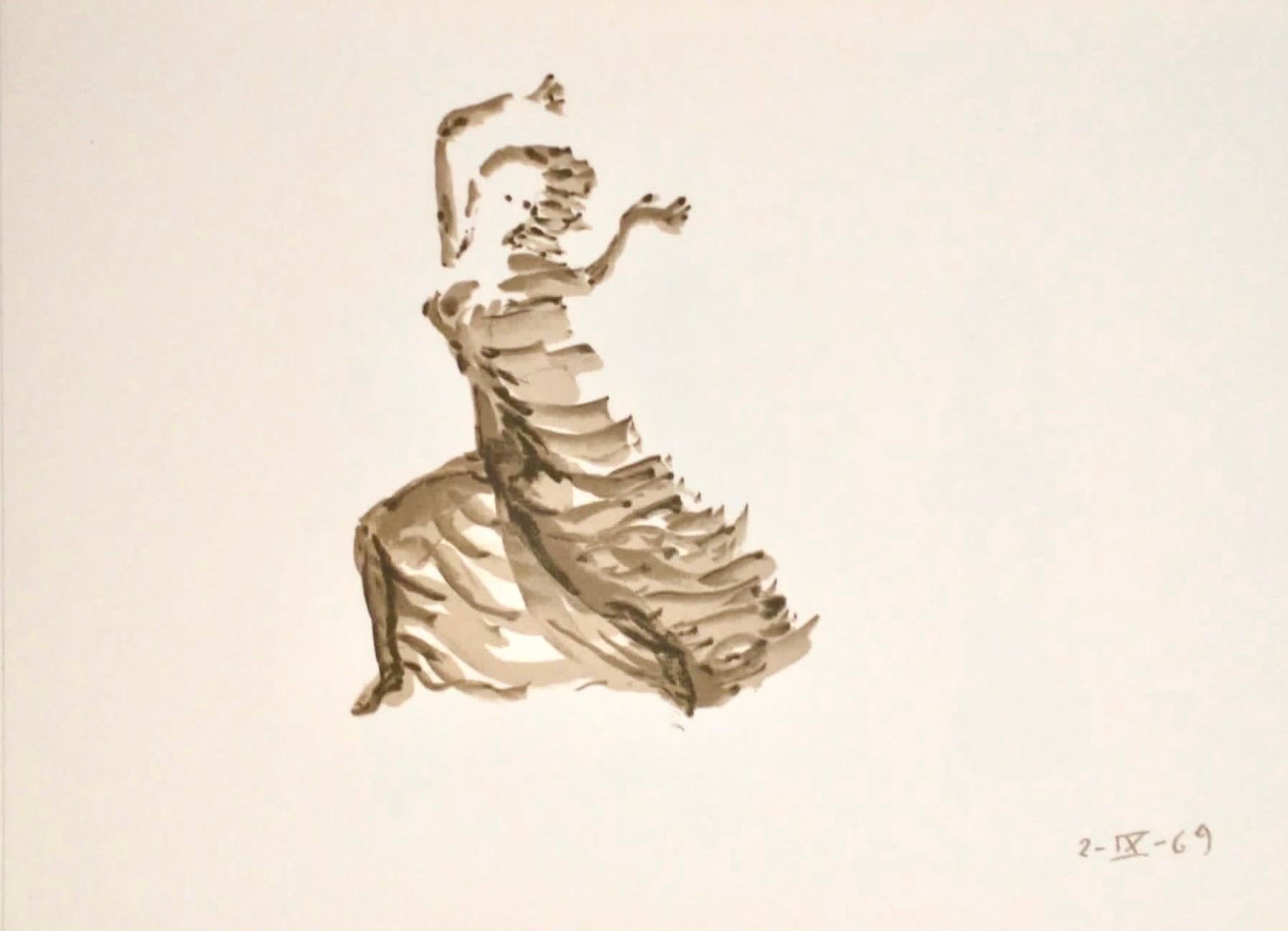 Apeles Fenosa Spanish Sculptor Mourlot Lithograph Abstract Expressionist Figures