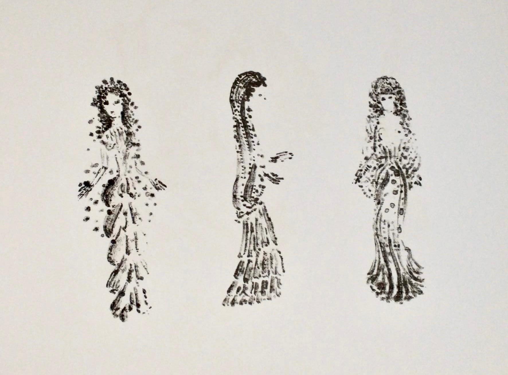 Figurative Print di Apelles Fenosa - Apeles Fenosa Scultore spagnolo Mourlot Litografia Figure espressioniste astratte