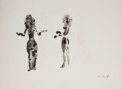 Apeles Fenosa, spanischer Bildhauer Mourlot, Lithographie, Figuren des Abstrakten Expressionismus