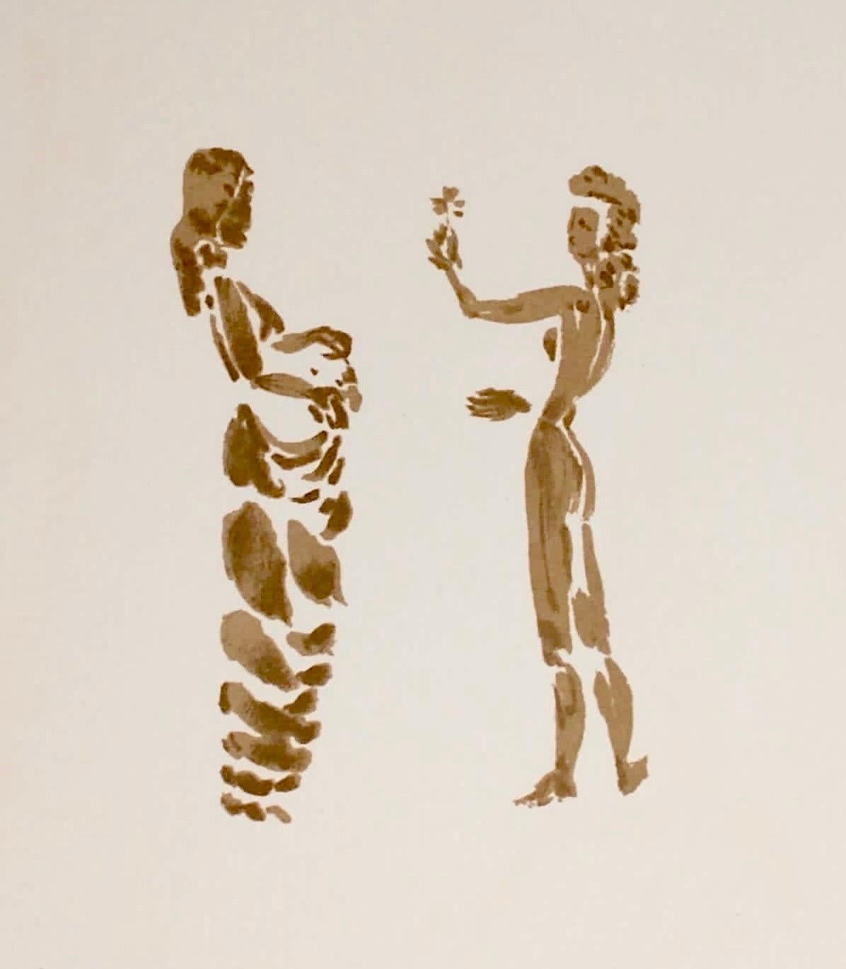 Figurative Print Apelles Fenosa - Apeles Fenosa, sculpteur espagnol Mourlot, lithographie - Figures expressionnistes abstraites