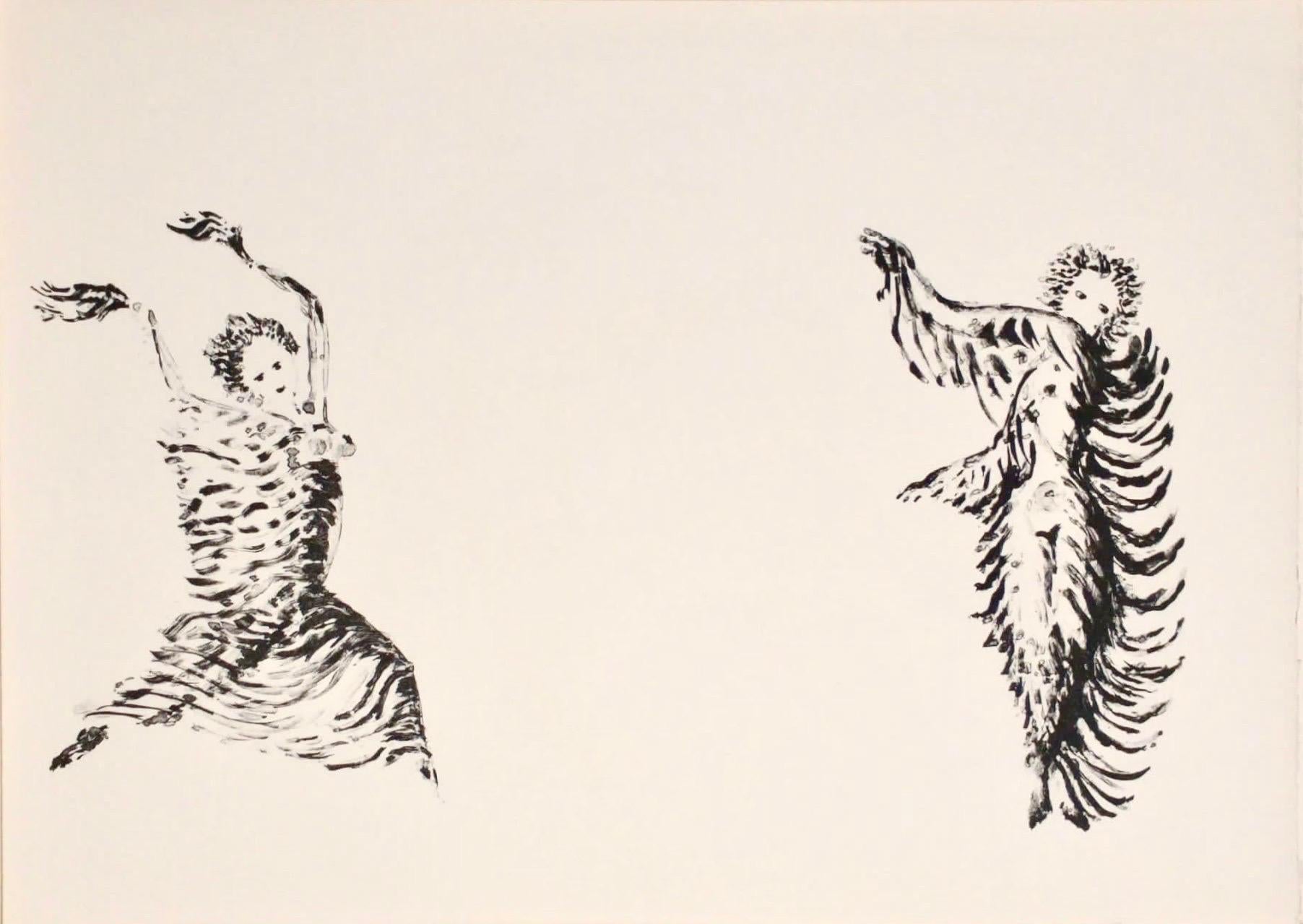 Apelles Fenosa Figurative Print – Apeles Fenosa Spanischer Bildhauer Mourlot Lithographie Abstrakt-expressionistische Figuren des Apeles Fenosa