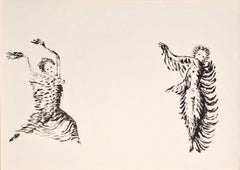 Apeles Fenosa Spanish Sculptor Mourlot Lithograph Abstract Expressionist Figures