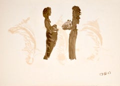 Apeles Fenosa Spanish Sculptor Mourlot Lithograph Abstract Expressionist Figures