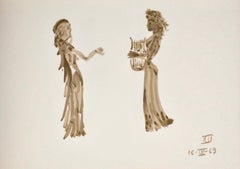 Apeles Fenosa Spanish Sculptor Mourlot Lithograph Abstract Expressionist Figures
