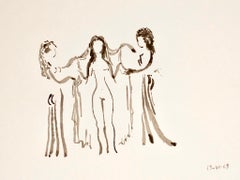 Apeles Fenosa Spanish Sculptor Mourlot Lithograph Abstract Expressionist Figures