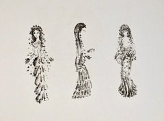 Apeles Fenosa, sculpteur espagnol Mourlot, lithographie - Figures expressionnistes abstraites