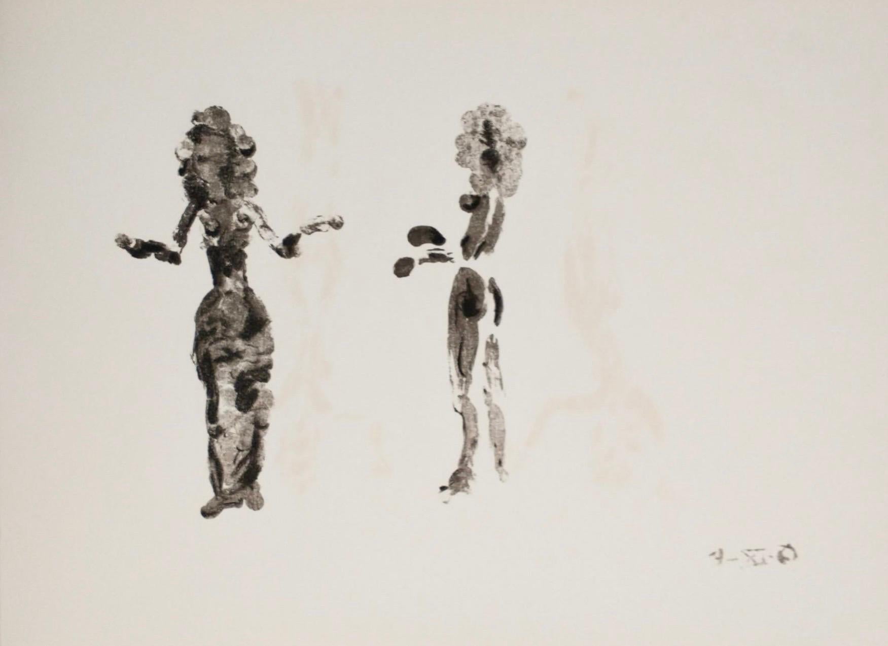 Nude Print di Apelles Fenosa - Apeles Fenosa Scultore spagnolo Mourlot Litografia Figure espressioniste astratte