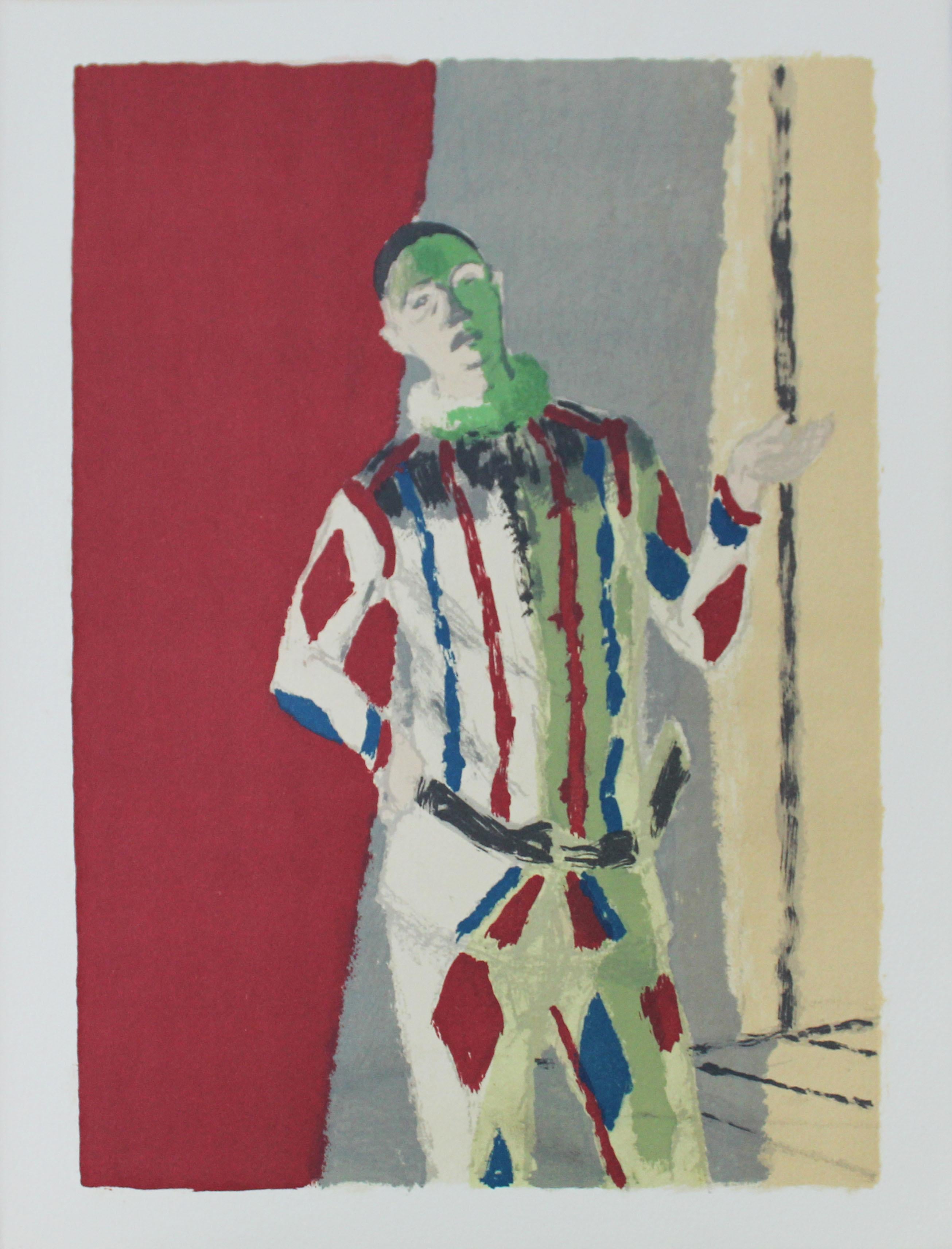 Maurice Brianchon - 'l'Arlequin' Da Souvenirs de Portraits d'Artistes - Print di Apelles Fenosa