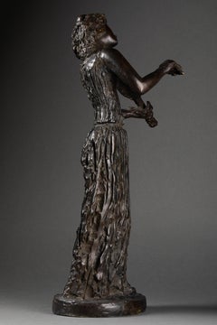 Apel.Les Fenosa, "Violonista", Epreuve Originale en Bronze Numéroté, 1946