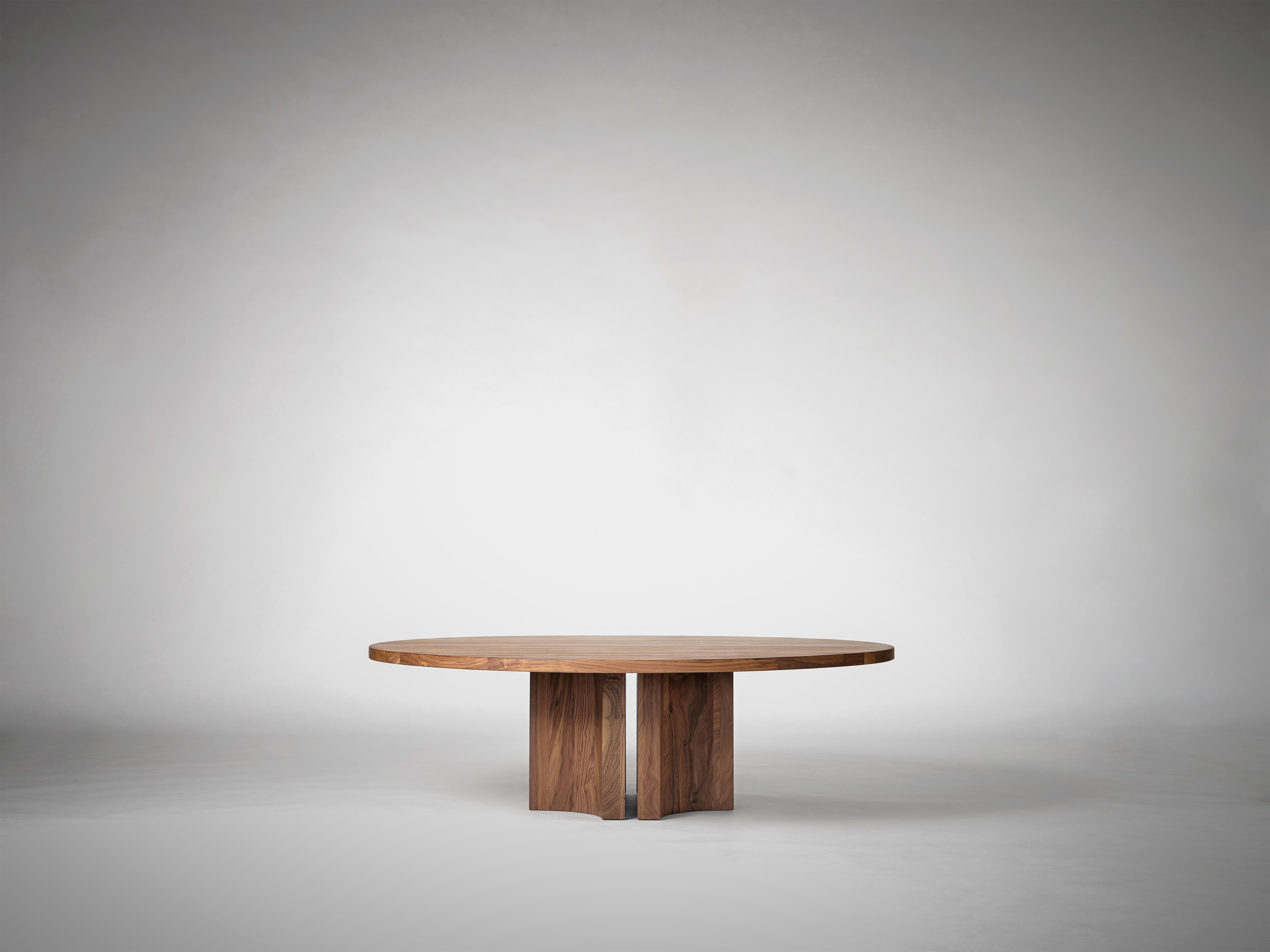 Aperta C1 120 American Walnut Round Coffee Table by Mokko Amsterdam In New Condition For Sale In Geneve, CH