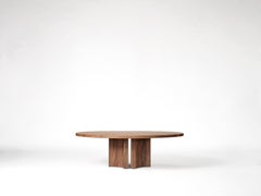 Table basse ronde Aperta - Noyer américain massif - Design by Aad Bos for Mokko