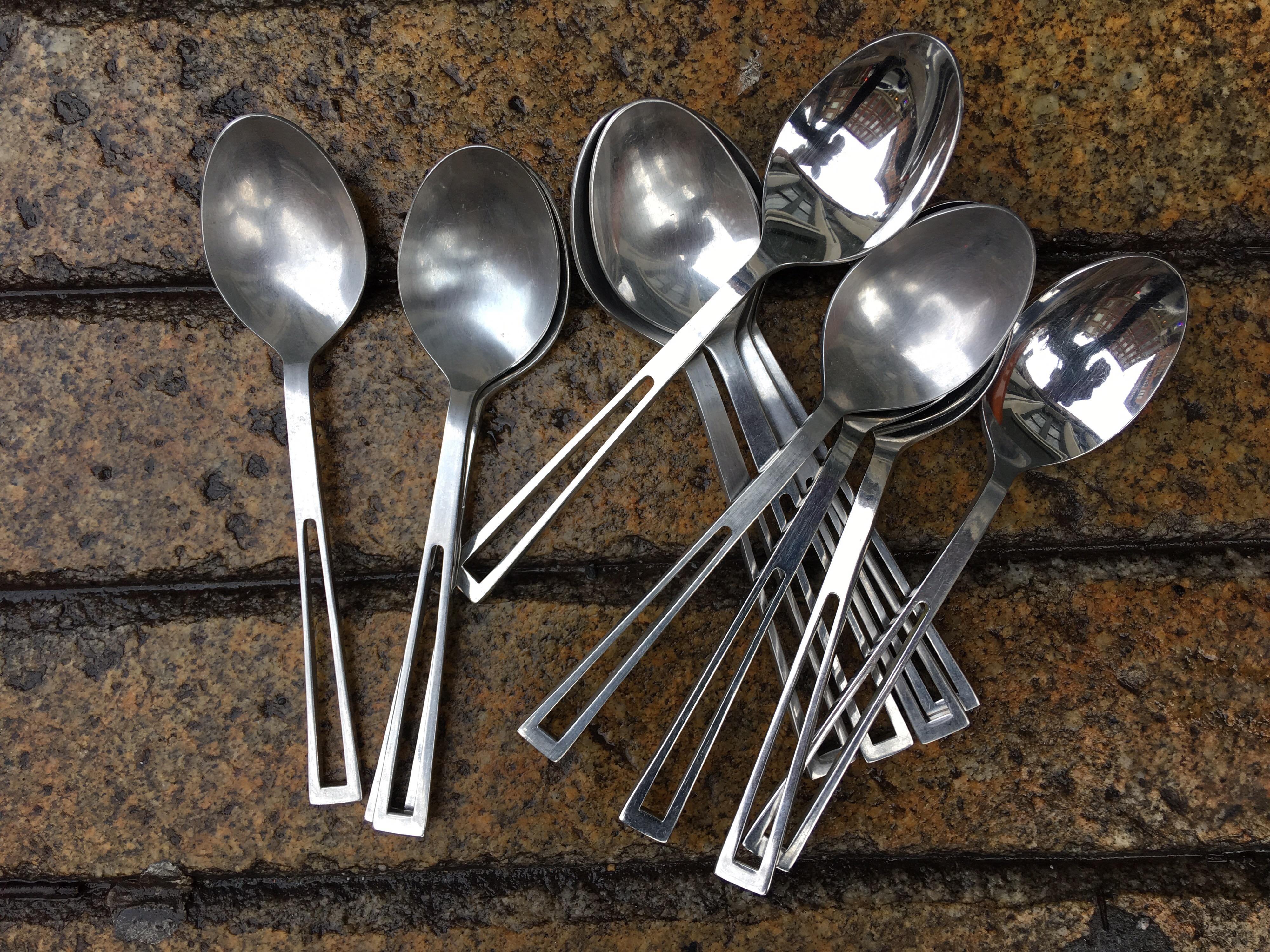 Mid-Century Modern Aperto Supreme Flatware Set Service for 12 with Serving Pieces