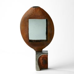 Apertura Steel 09, a Rust & Grey Glass, Iron and Steel Sculpture by Jon Lewis