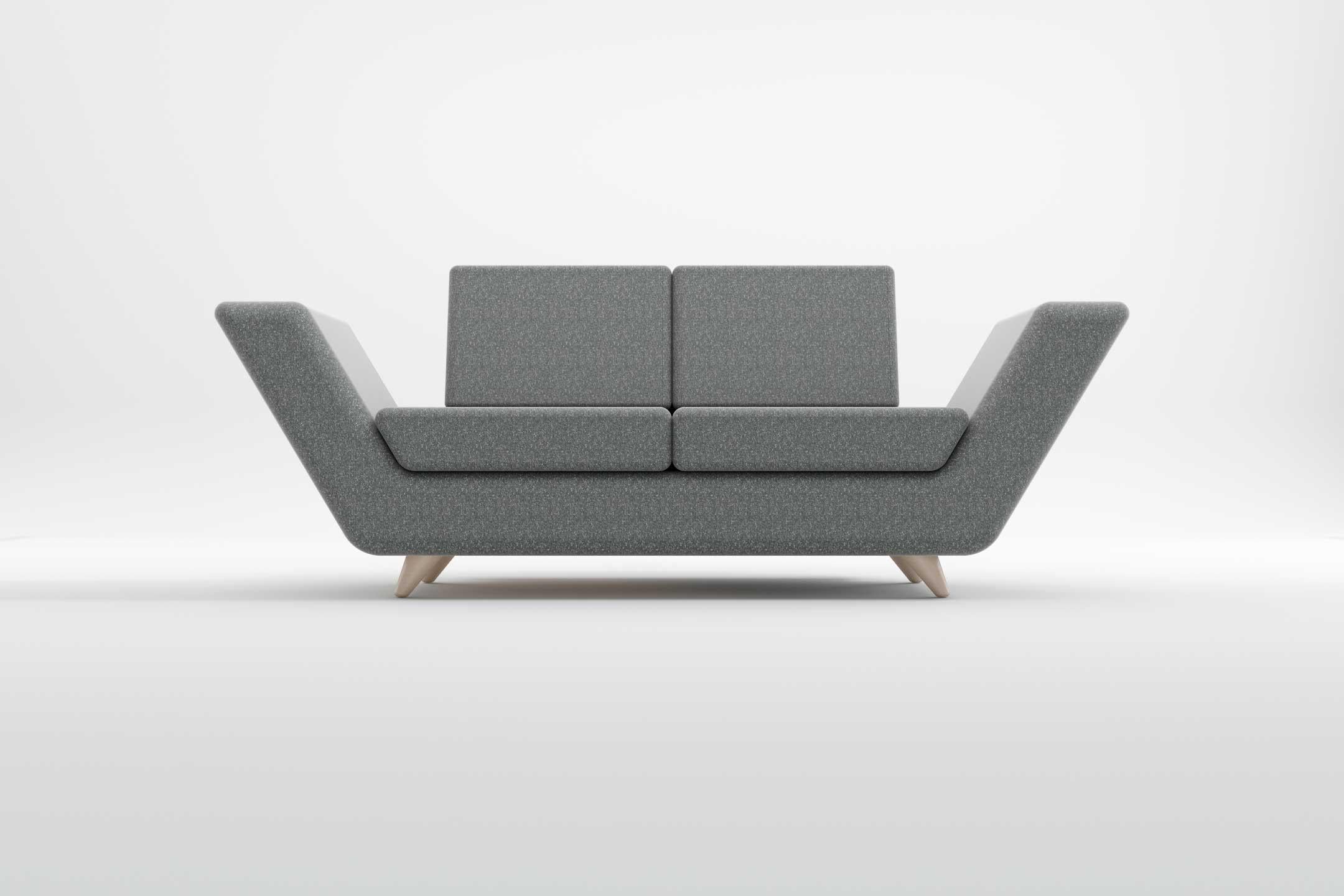 Fait main Canapé Apex 2 et 3 places, canapés scandinaves modernes fabriqués à la main avec pieds en bois en vente