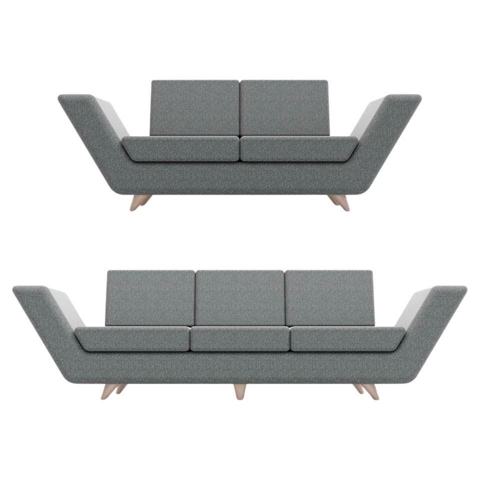 Apex 2 and 3 Seat Sofa - Modern Handcrafted Scandinavian Sofas with Wooden Legs