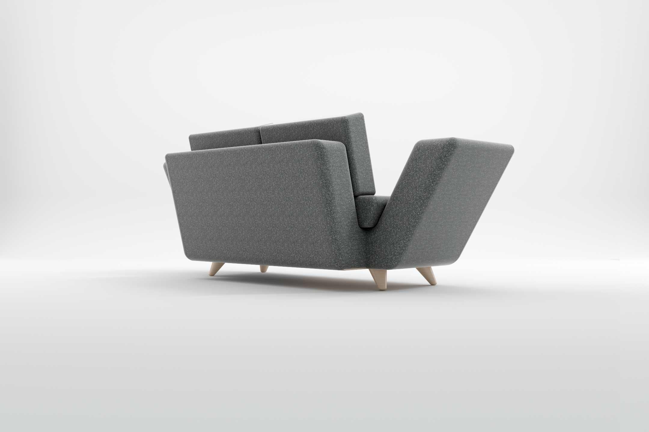 Scandinavian Modern Apex 2 Seat Sofa - Modern Scandinavian Sofa with Wooden Legs For Sale