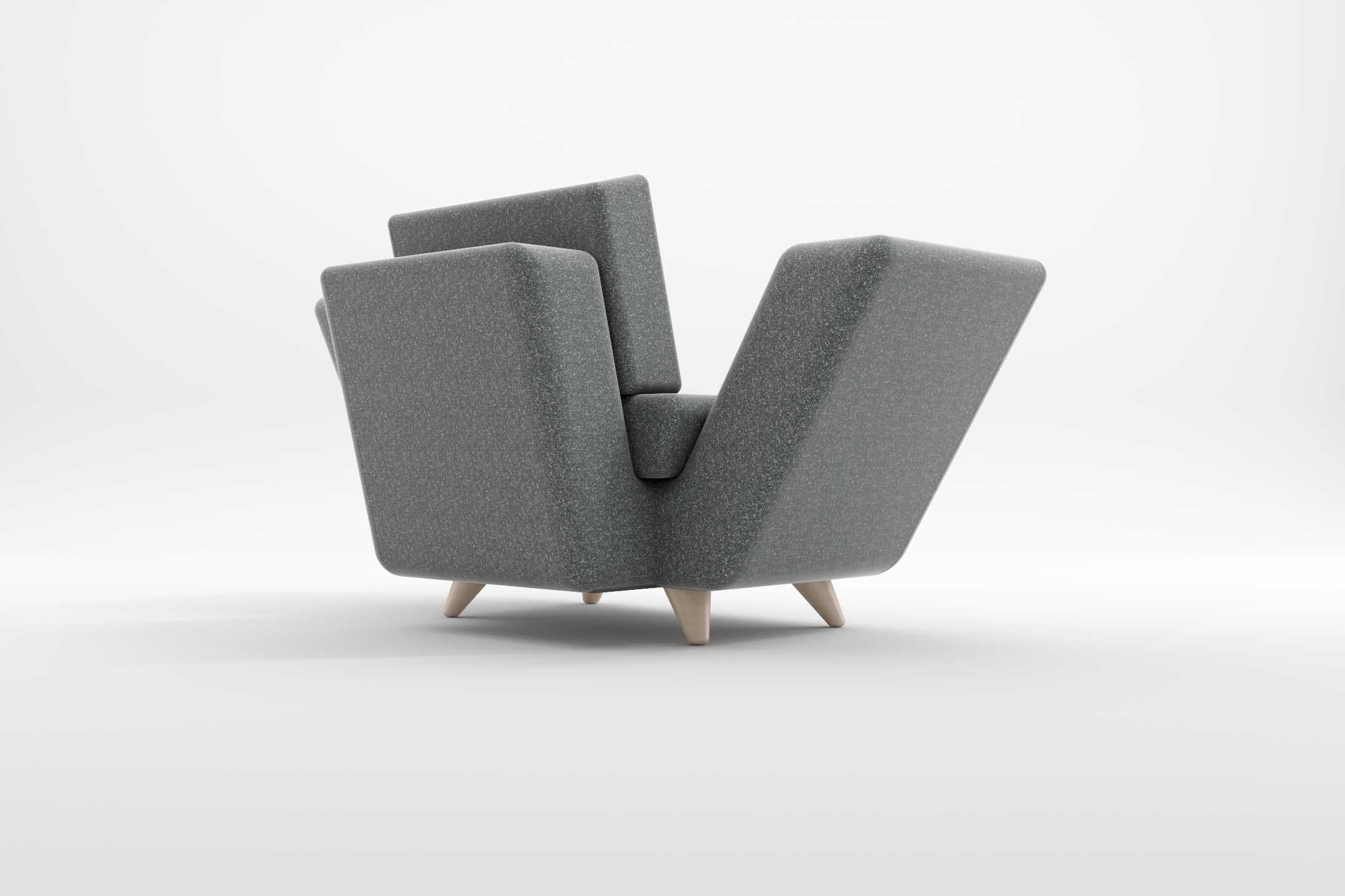 Scandinavian Modern Apex Armchair - Modern Scandinavian Armchair with Wooden Legs For Sale