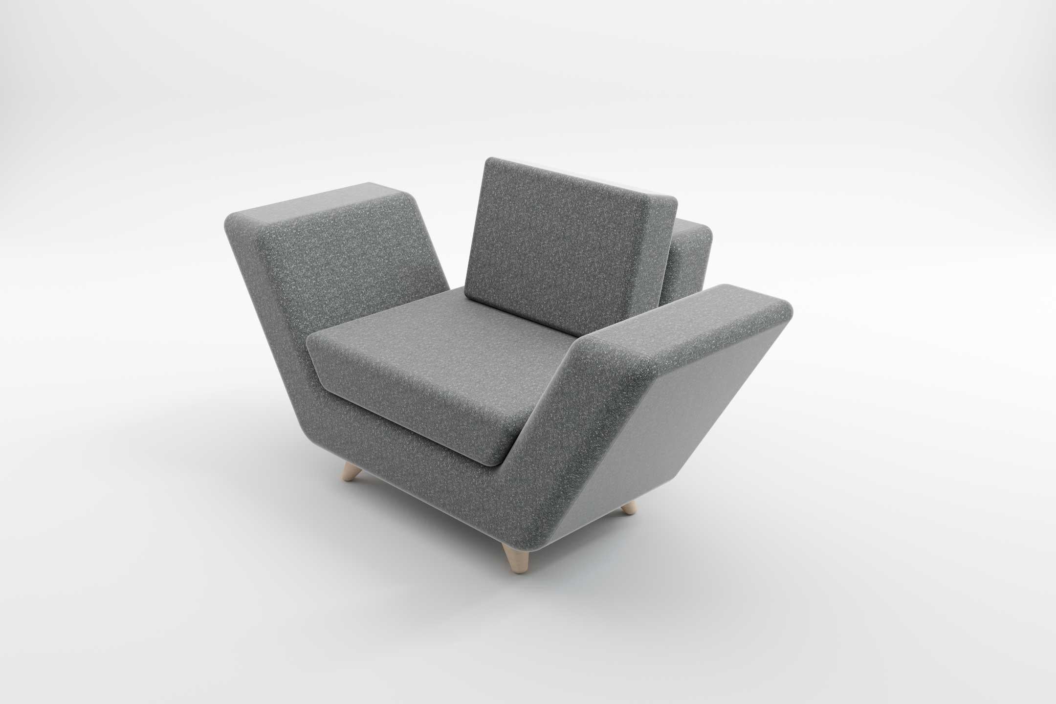 European Apex Armchair - Modern Scandinavian Armchair with Wooden Legs For Sale