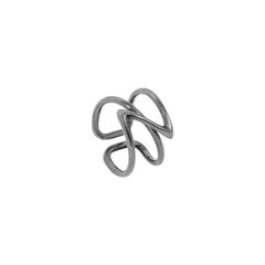 Bague Apex en argent sterling brossé et plaqué ruthénium noir, taille L