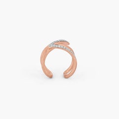 DISEÑO ZAHA HADID Anillo Apex de plata de ley chapada en oro rosa diamante blanco