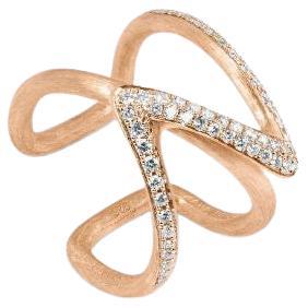 Apex Ring in Rose Gold Plated Sterling Silver with White Diamonds For Sale