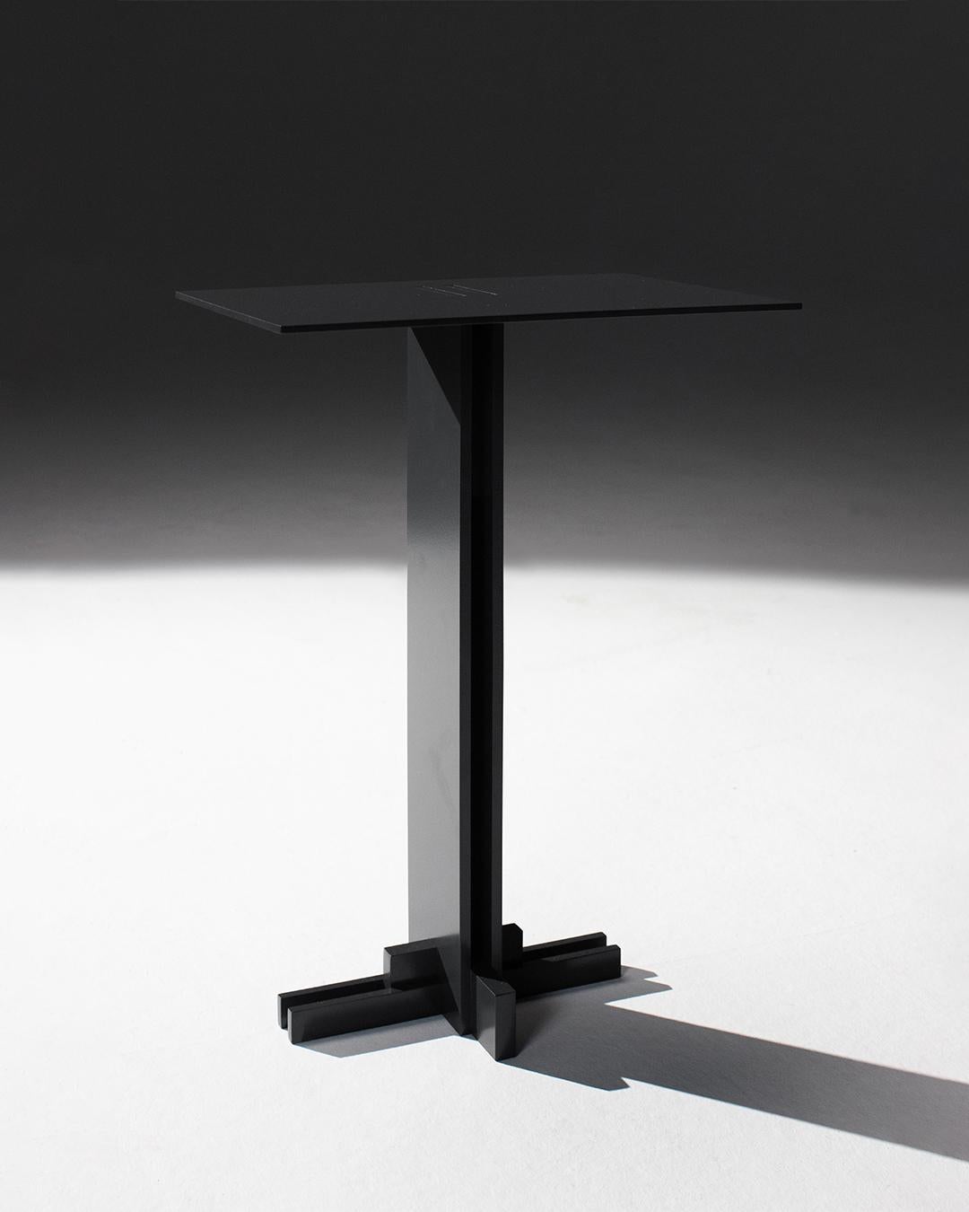 Turkish Apex Side Table, Handmade Metal, Modern Look in Black For Sale