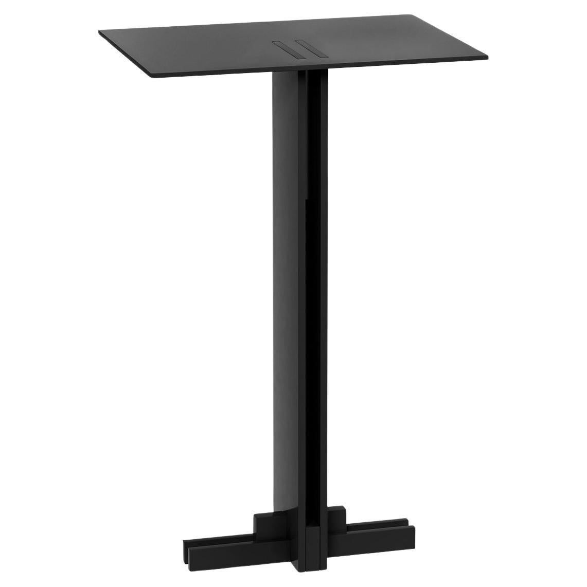 Mesa Auxiliar Apex, Metal Hecho a Mano, Aspecto Moderno en Negro