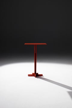 Tavolino Apexer, metallo fatto a mano, look moderno in rosso