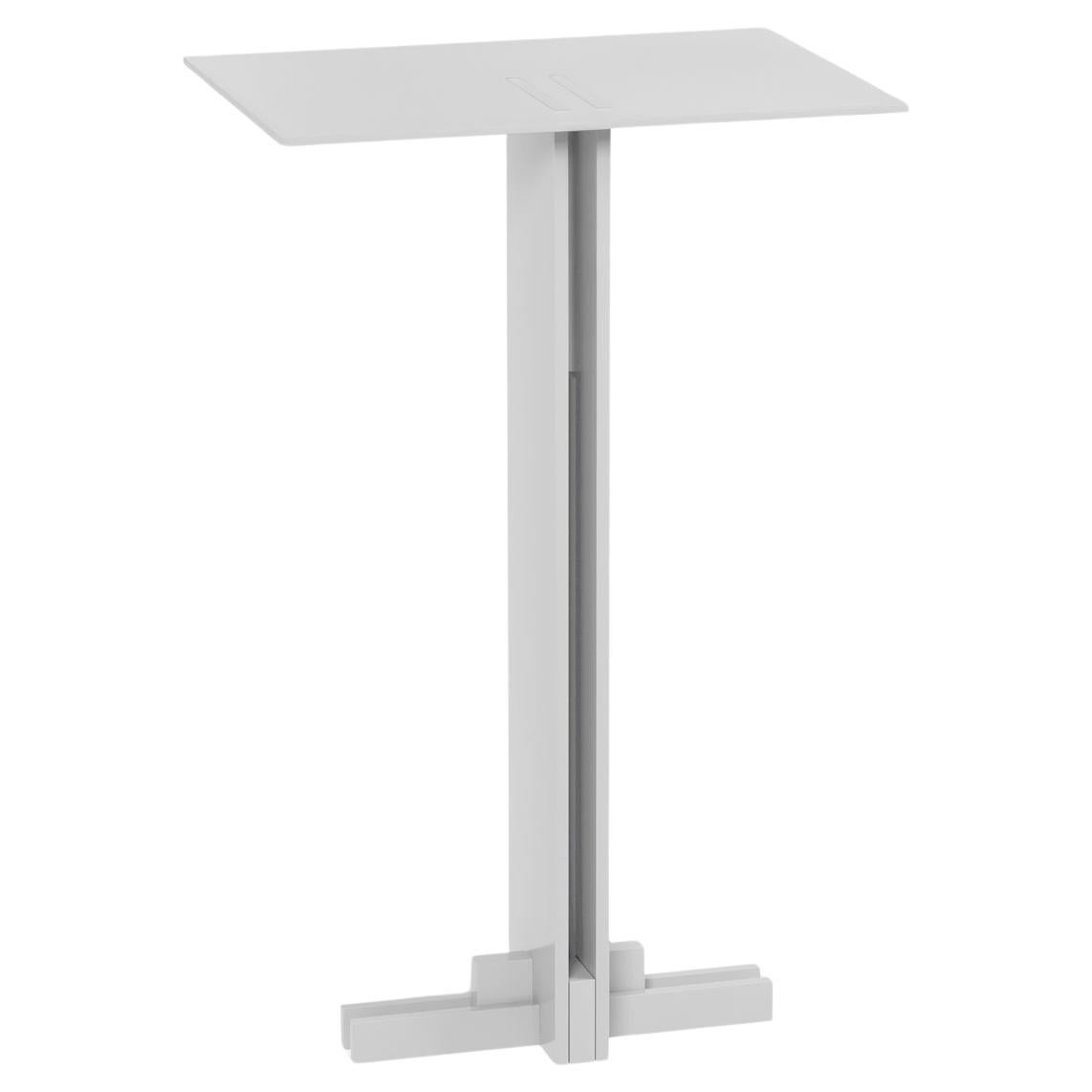 Table d'appoint Apex en métal fait main, look moderne en blanc