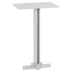 Apex Beistelltisch, handgefertigtes Metall, moderner Look in Weiß