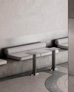 Table d'appoint Apex, métal fait main, look moderne, acier inoxydable