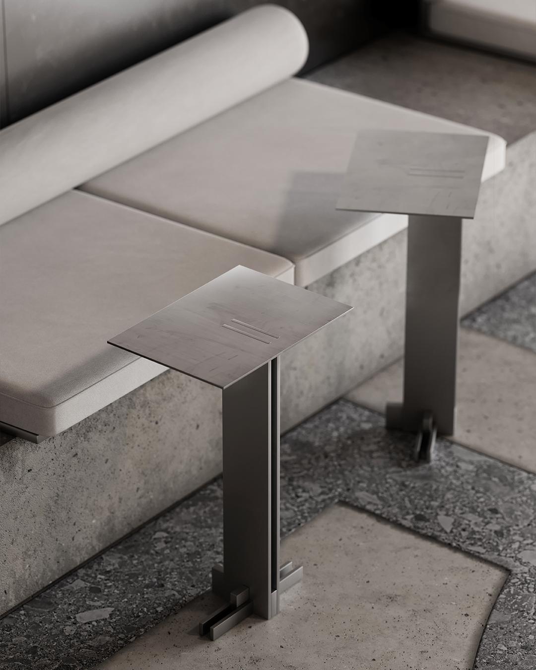 Turkish Apex Side Table, Handmade Metal, Modern Look, Stainless Steel For Sale