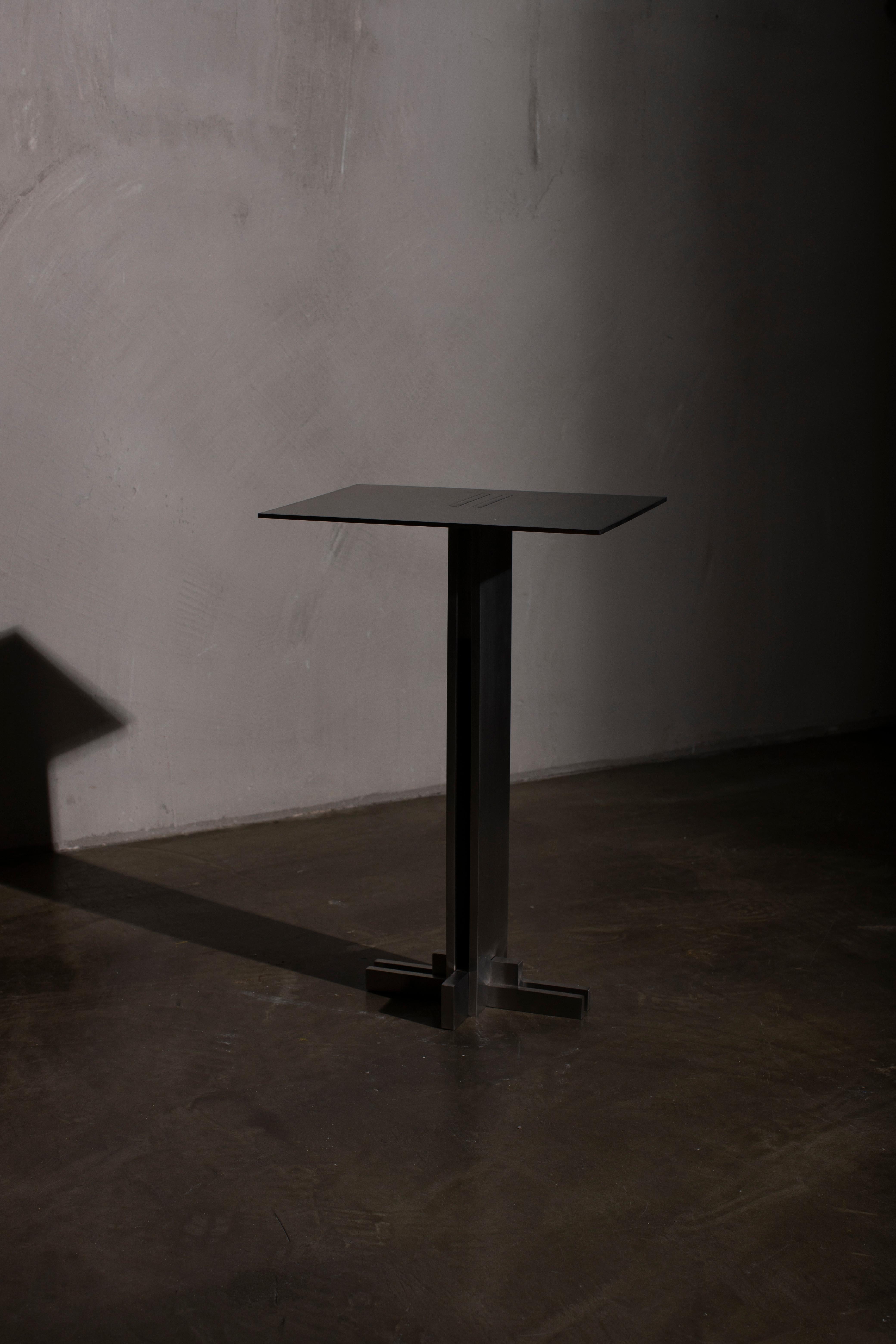 Metalwork Apex Side Table, Handmade Metal, Modern Look, Stainless Steel For Sale
